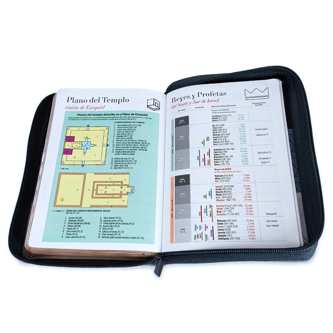 Biblia RVR1960 Compacta - Imitación Piel, Tricolor Negro/Gris/Gris, Letra 11 Puntos con Cierre e Índice
