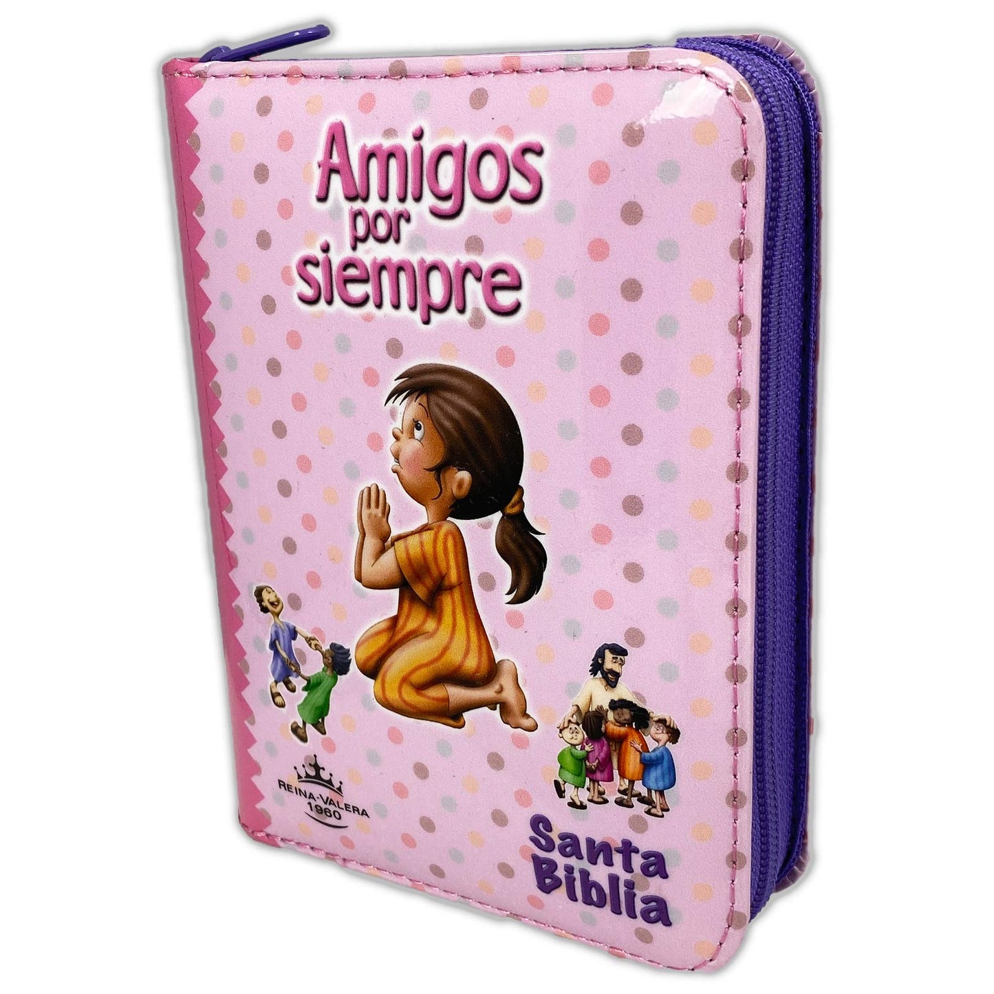 Biblia RVR60 Amigos Por Siempre, Con Ilustraciones, Cubierta Acolchada, Con Cierre