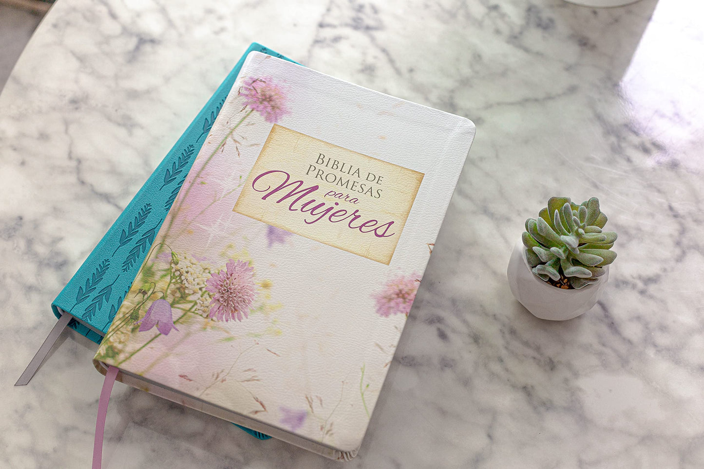 Biblia RVR1960 Edición Promesas para Mujeres, Tamaño Gigante, Imitación piel, Color Rosa Floral