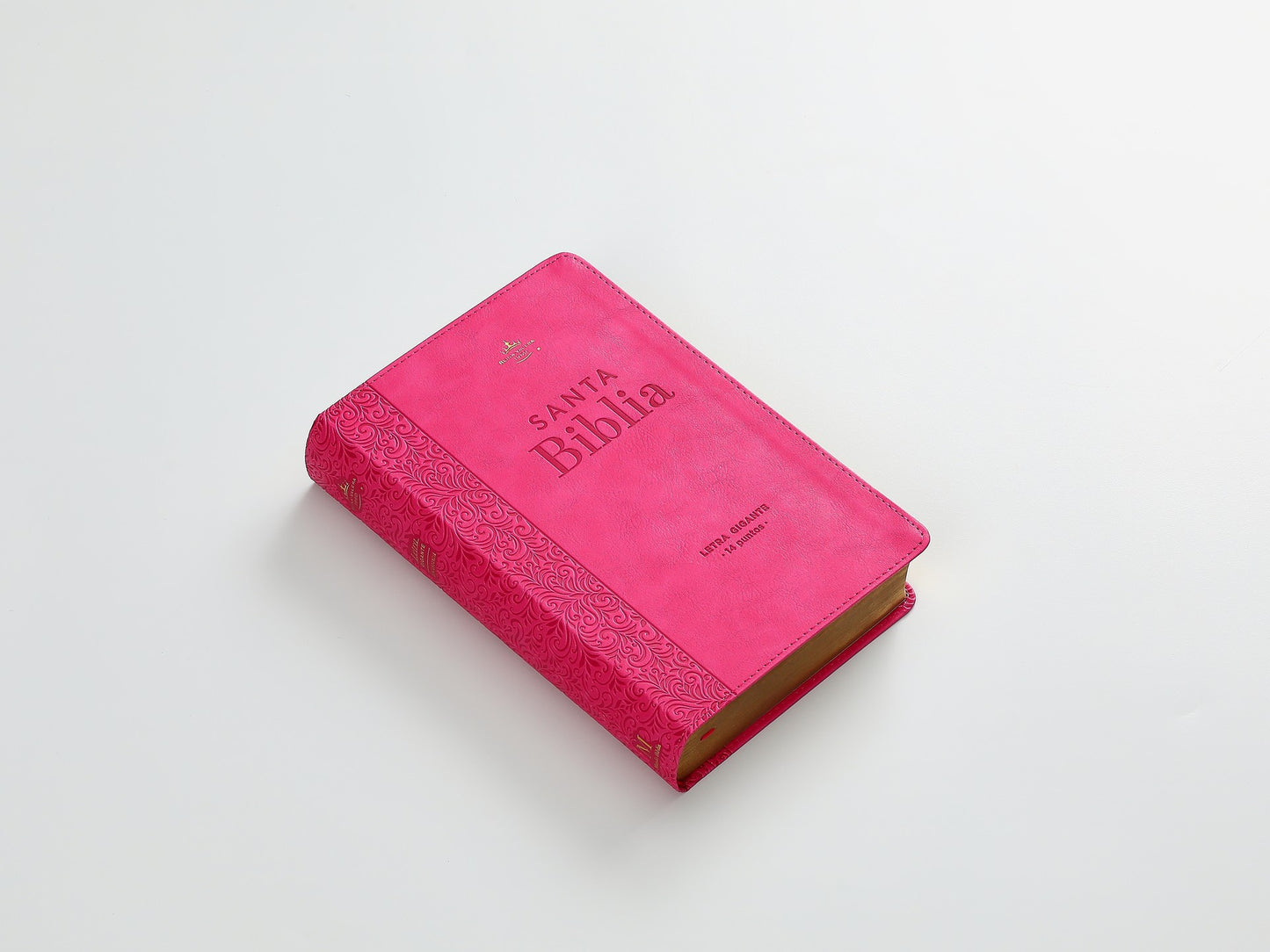 Biblia RVR1960 Tamaño manual  - Imitación Piel, Color Fucsia, Letra Grande 14 Puntos