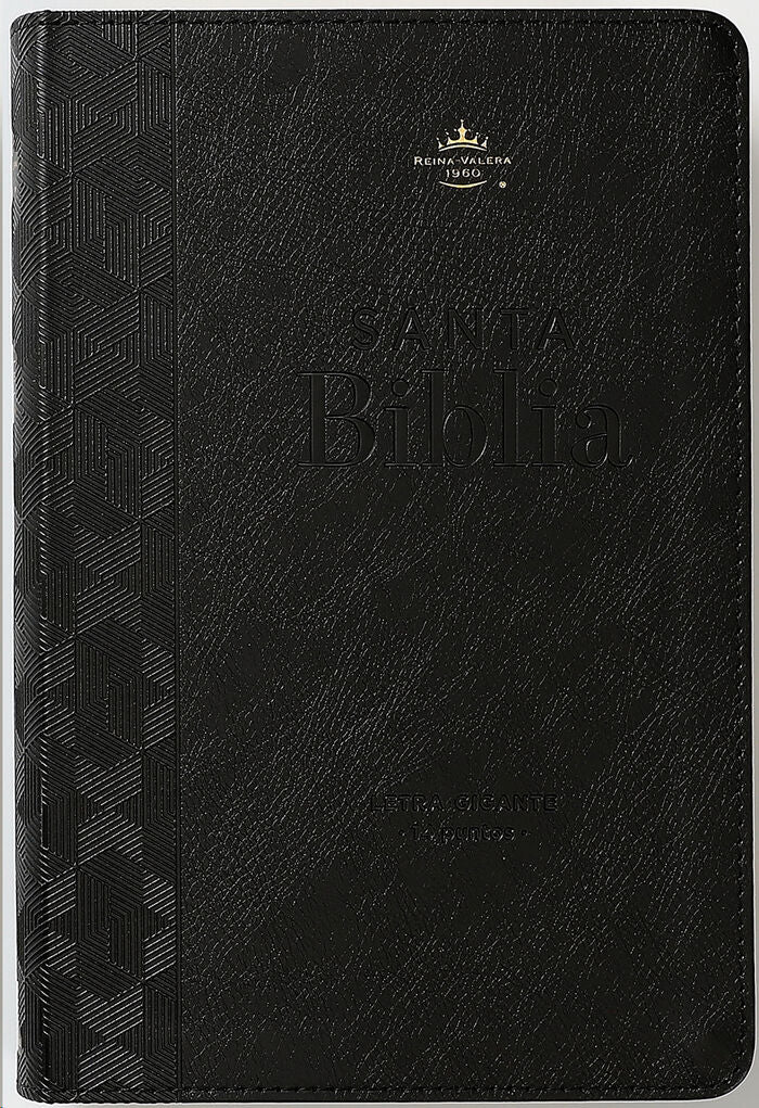 Biblia RVR1960 Tamaño Manual - Color Negro, Imitación Piel, Letra 14 puntos