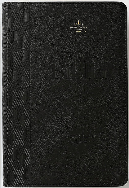 Biblia RVR1960 Tamaño Manual - Color Negro, Imitación Piel, Letra 14 puntos