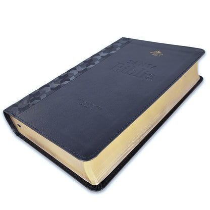 Biblia RVR1960 Tamaño Manual - Color Negro, Imitación Piel, Letra 14 puntos
