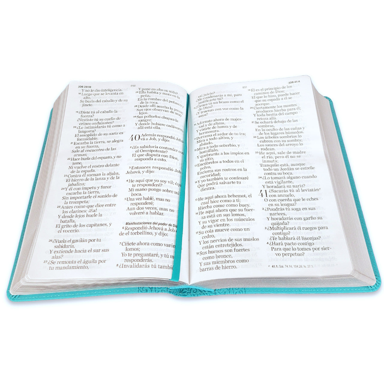 Biblia RVR1960 Tamaño Manual - Imitación Piel, Color Turquesa, Letra Grande 14 Puntos