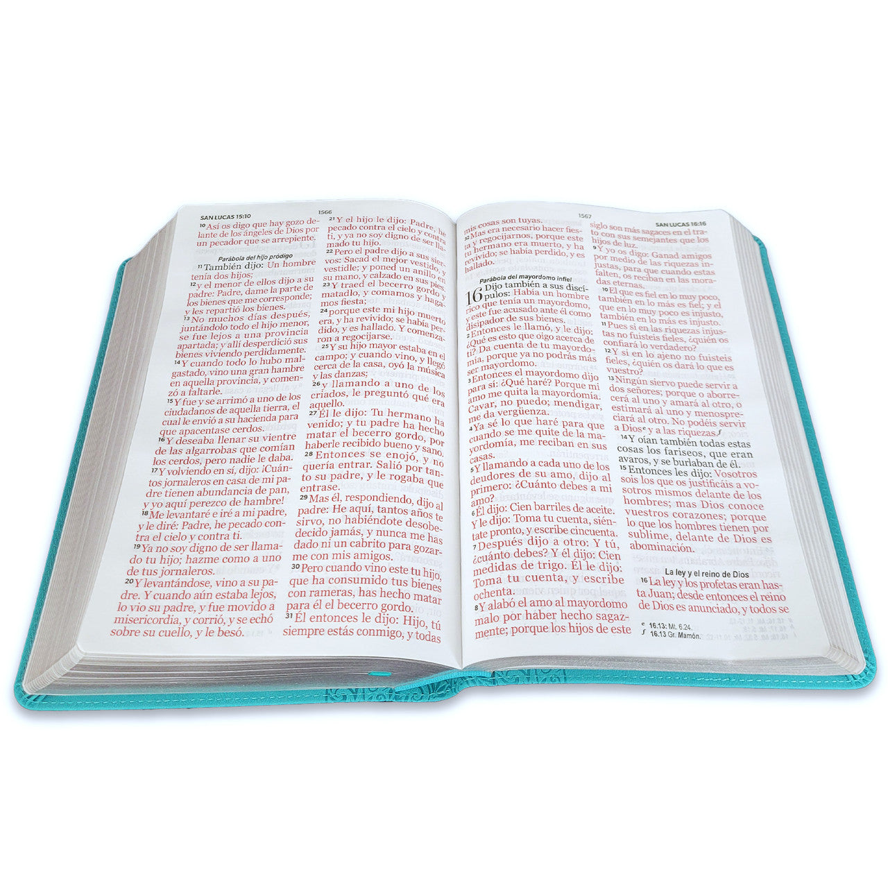 Biblia RVR1960 Tamaño Manual - Imitación Piel, Color Turquesa, Letra Grande 14 Puntos