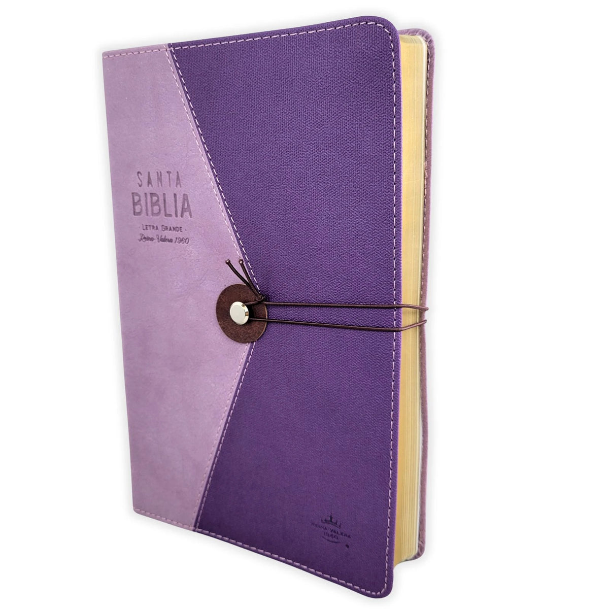 Biblia RVR1960, Tamaño Manual Con Lazo, Color Lila/Morado, Letra 11 puntos