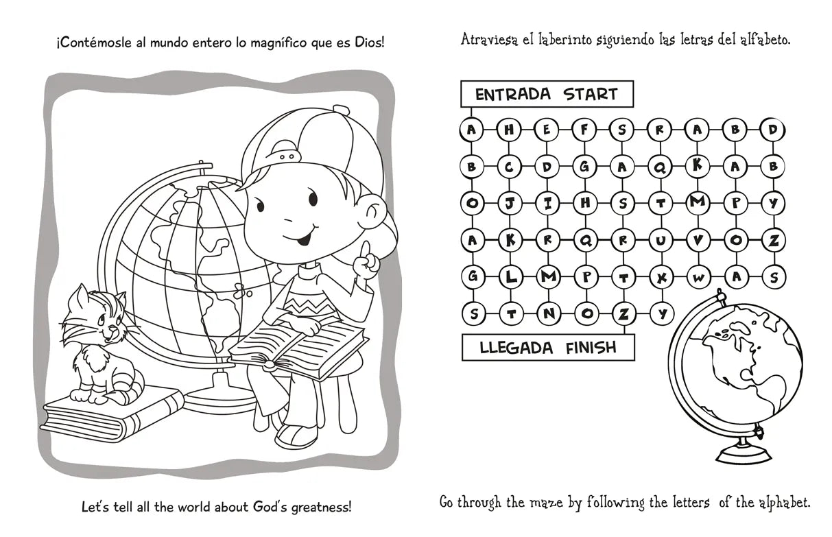 Libro para Colorear y de Actividades -  Bilingüe Salmo 100/ Psalm 100