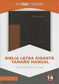 Biblia RVR1960 Manual, Imitación Piel Color Marrón/Caoba, Cierre e Indice, Letra 14 puntos