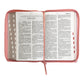 Biblia RVR1960 Tamaño Manual, Imitación Piel, Color Rosa/Celeste Con Cierre e Indice